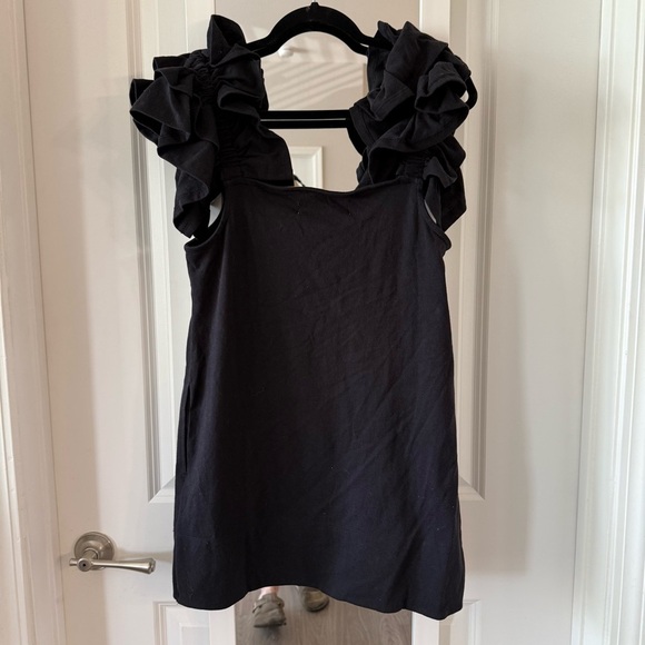 New Free People Beach Black Mini Dress with Side Pockets Size Small Color Black - Picture 4 of 6
